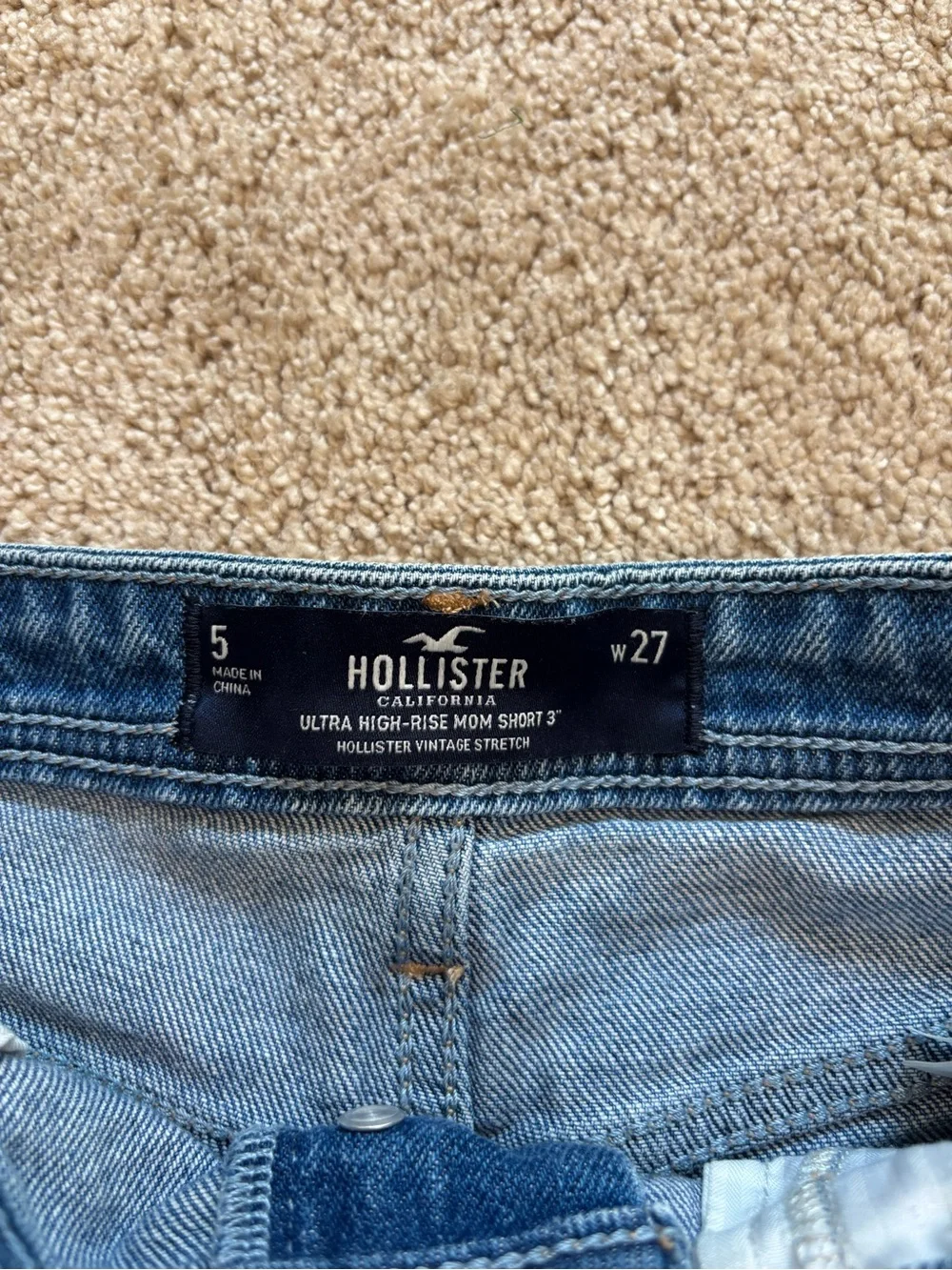 Hollister Two-Tone Blue Denim Shorts